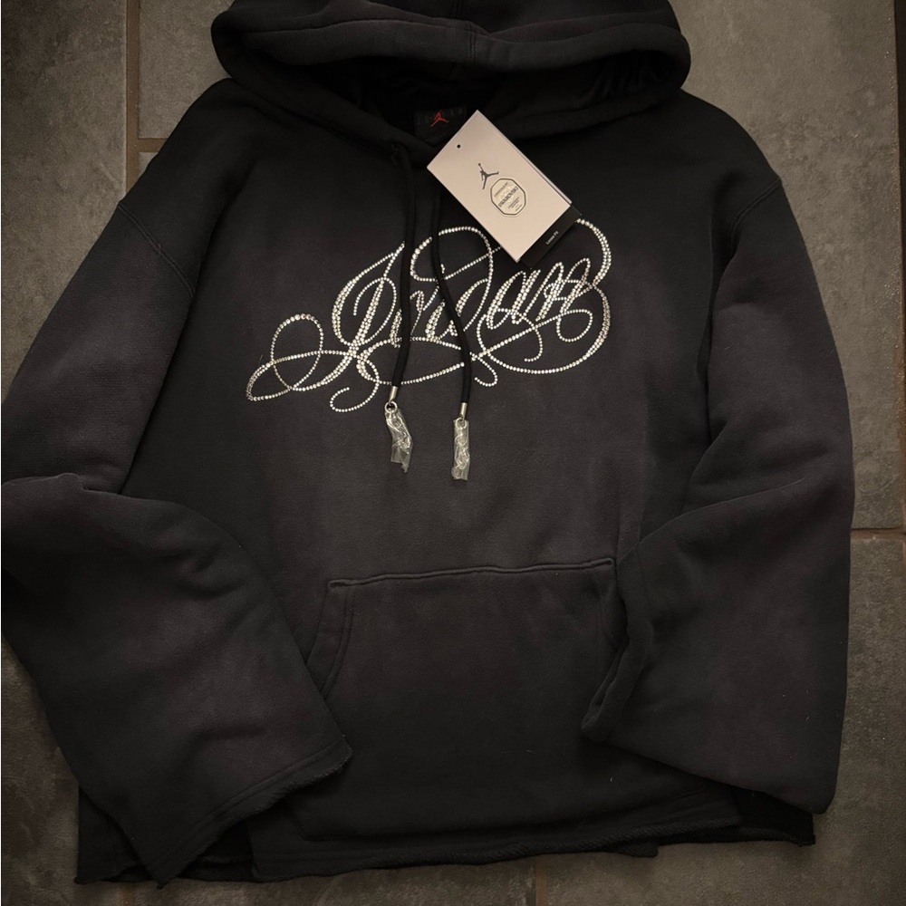 Swarovski Black Hoodie with Silver Accents